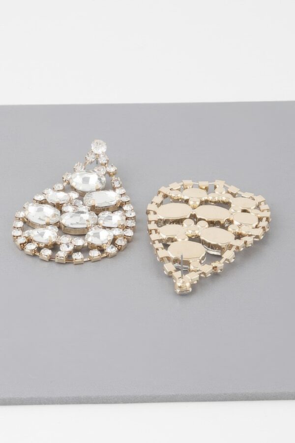 Rhinestone Teardrop Earrings – Polished Metallic