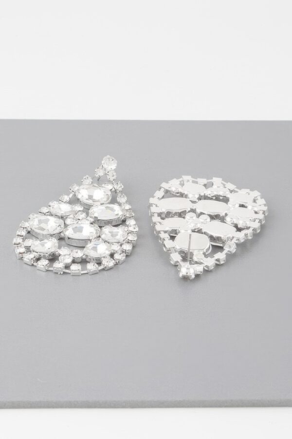 Rhinestone Teardrop Earrings – Polished Metallic