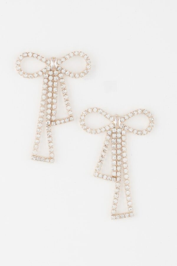 Infinity Bow Rhinestone Earrings – Sparkling Bow Accent