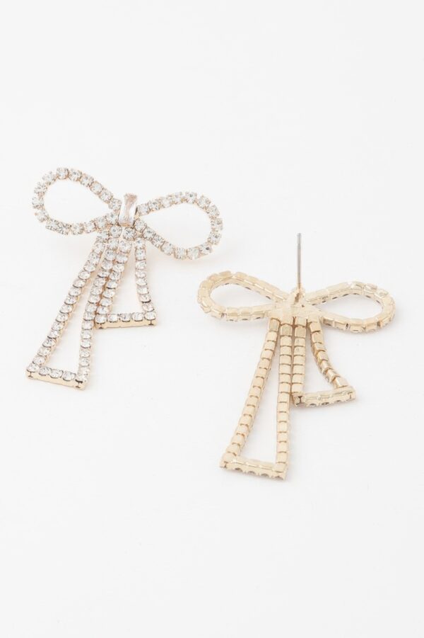Infinity Bow Rhinestone Earrings – Sparkling Bow Accent