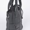 Faux Leather Braided-Handle Bag with Canvas Pouch