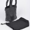 Faux Leather Braided-Handle Bag with Canvas Pouch