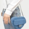 Denim Crossbody Bag – Heart Shape with Metal Accents