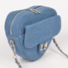 Denim Crossbody Bag – Heart Shape with Metal Accents