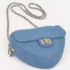Denim Crossbody Bag – Heart Shape with Metal Accents