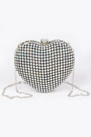 Rhinestone Heart Party Clutch – Sparkle Evening Bag