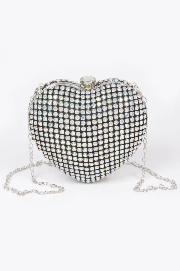 Rhinestone Heart Party Clutch – Sparkle Evening Bag