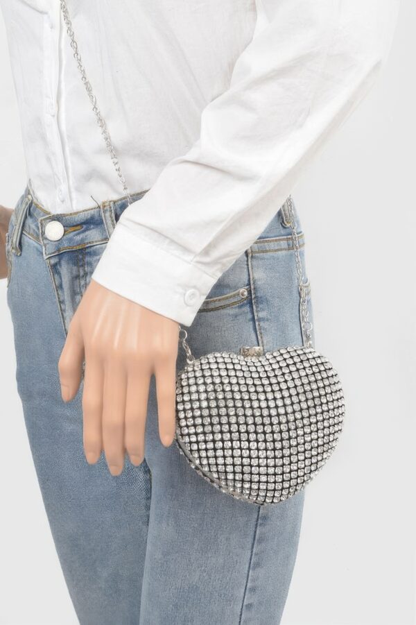 Rhinestone Heart Party Clutch – Sparkle Evening Bag