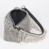 Oversized Rhinestone Fringe Strap Evening Clutch