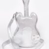 Guitar-Shaped Metallic Faux Leather Novelty Bag
