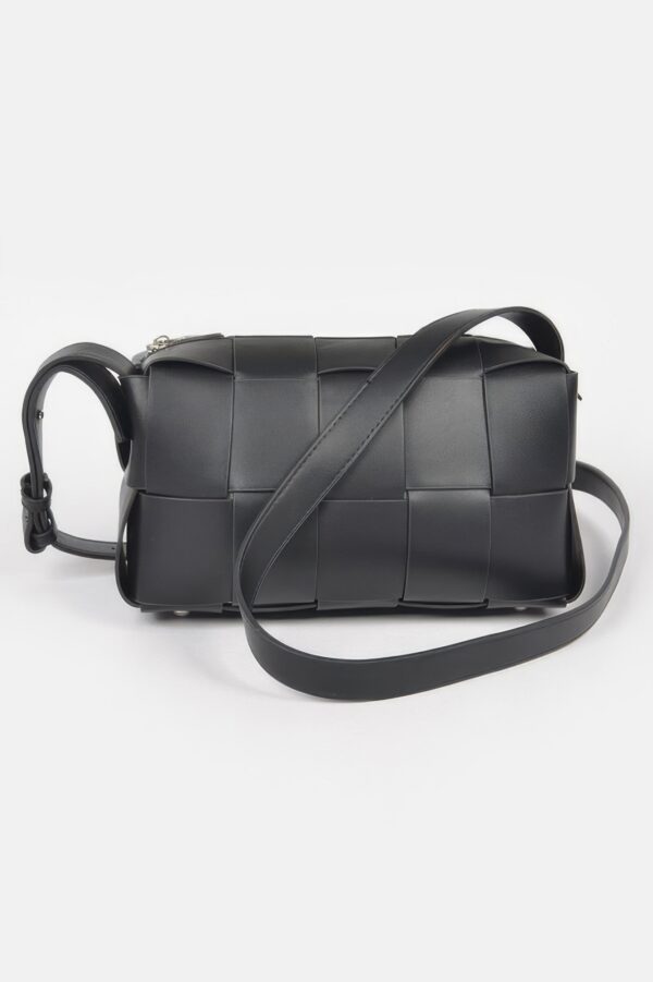 Faux Leather Braided Zip Bag – Braided Accent