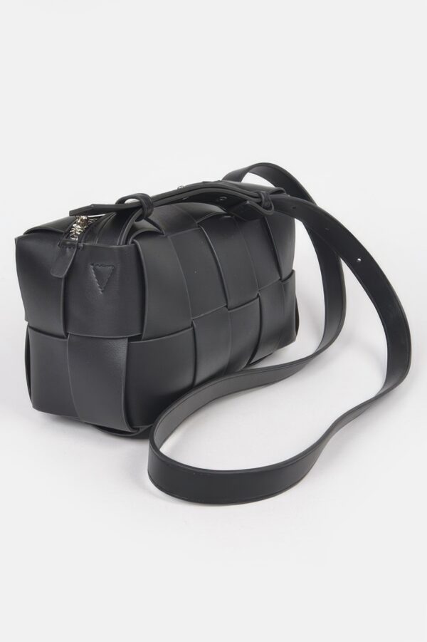 Faux Leather Braided Zip Bag – Braided Accent