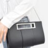 Metallic Faux Leather Top-Handle Evening Clutch