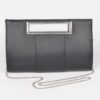 Metallic Faux Leather Top-Handle Evening Clutch