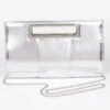 Metallic Faux Leather Top-Handle Evening Clutch