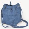 Braided Denim Bucket Bag with Mixed Metal Accents