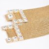 Elastic Faux Straw Belt with Stone Buckle