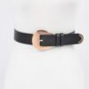 Faux Leather Belt with Polished Metal Buckle