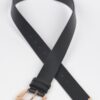 Faux Leather Belt with Polished Metal Buckle