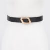 Slim Faux Leather Belt with Sleek Metal Buckle