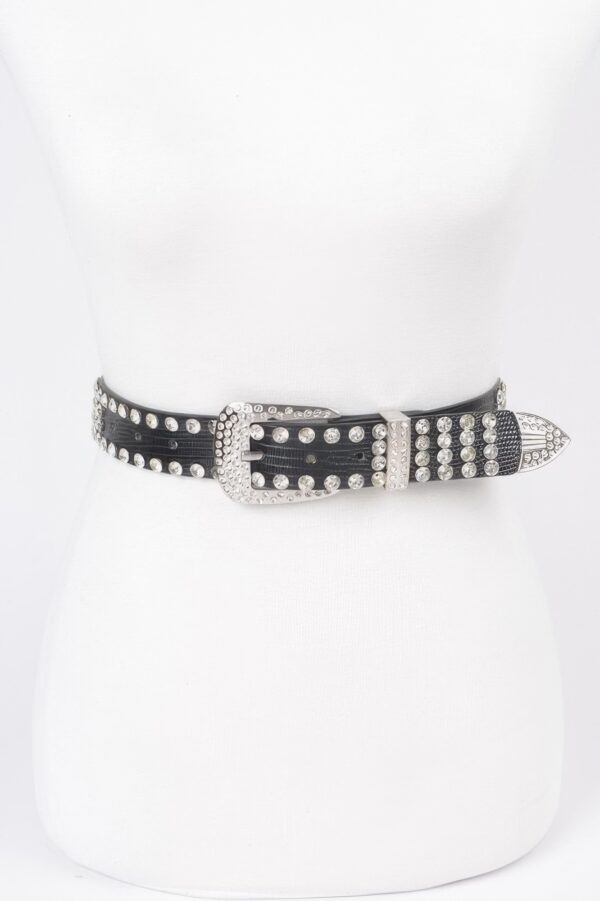 Rhinestone Multi Metal Belt – Polished Link Accent