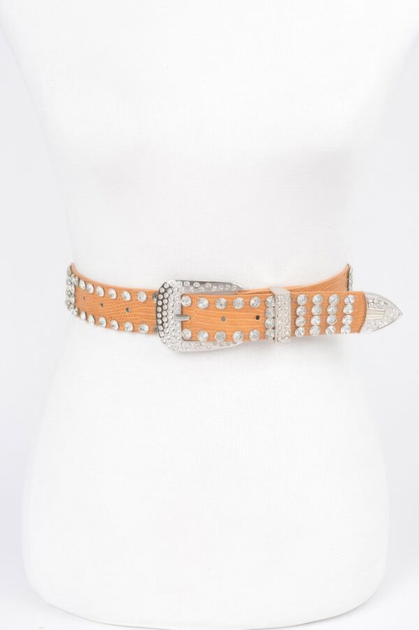 Rhinestone Multi Metal Belt – Polished Link Accent