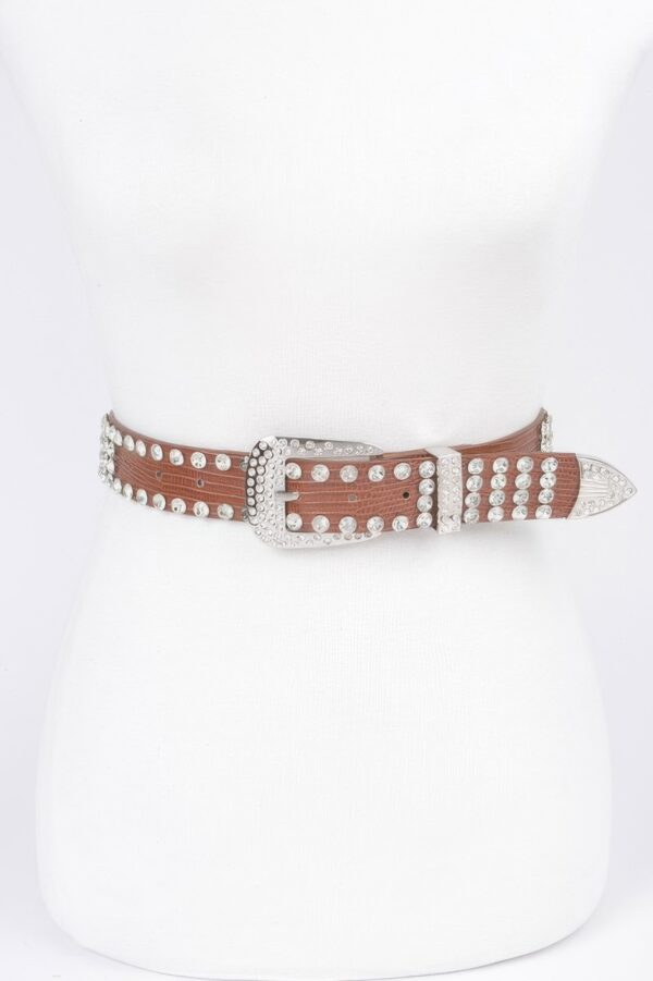 Rhinestone Multi Metal Belt – Polished Link Accent