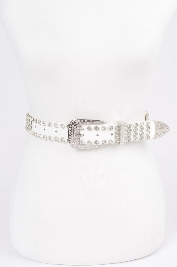 Rhinestone Multi Metal Belt – Polished Link Accent