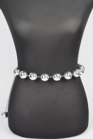 Oversized CCB Ball Chain Belt – Polished Beads & Mixed Metal