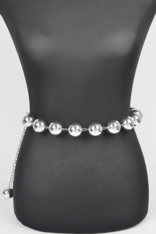 Oversized CCB Ball Chain Belt – Polished Beads & Mixed Metal