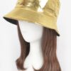 Metallic Faux Leather Bucket Hat – Glossy PU