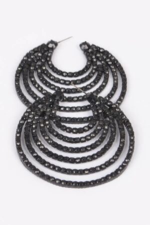 Rhinestone Earrings – Sparkling Circular Statement