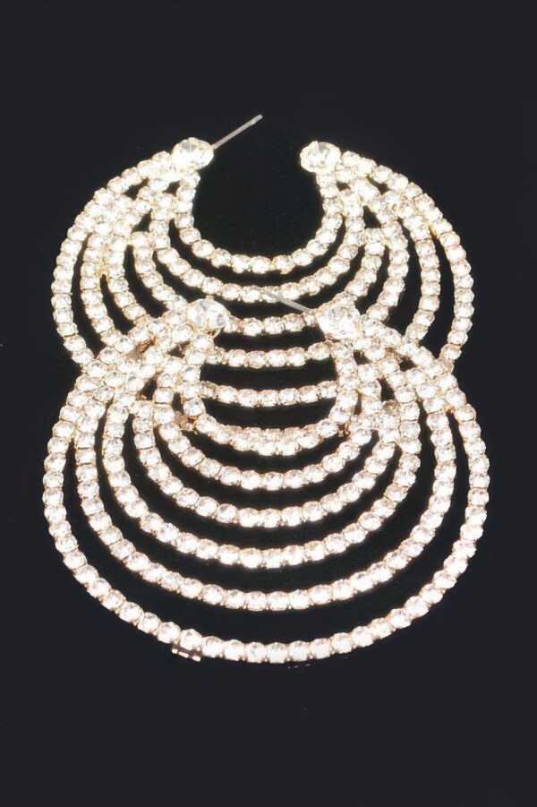 Rhinestone Earrings – Sparkling Circular Statement