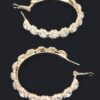 Rhinestone Flower Hoop Earrings with Sparkling Accents