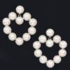 Faux Pearl Earrings with Polished Frame