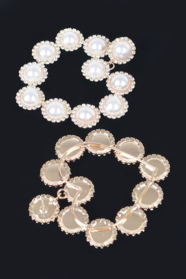 Faux Pearl Earrings with Polished Frame