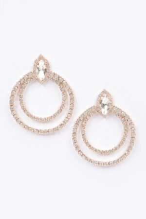 Rhinestone Circular Earrings – 2.25″ Sparkle