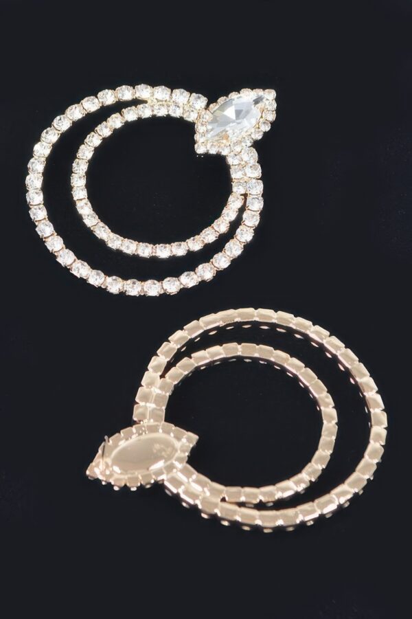 Rhinestone Circular Earrings – 2.25″ Sparkle