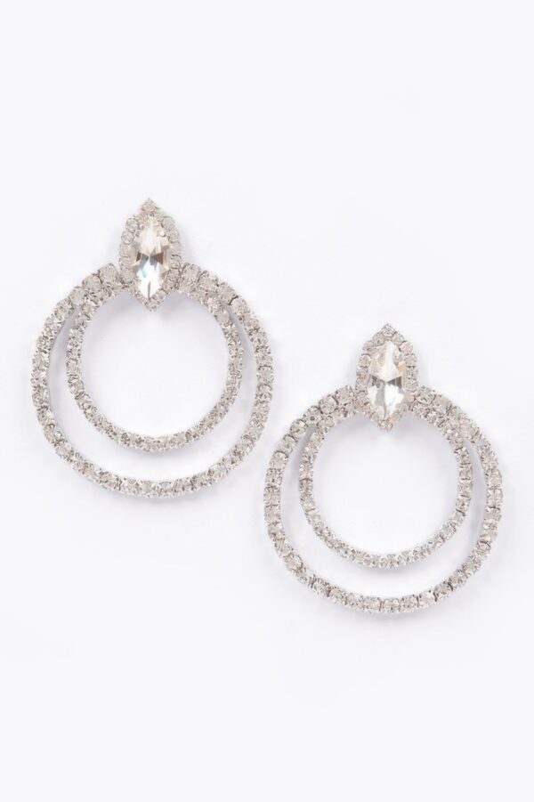 Rhinestone Circular Earrings – 2.25″ Sparkle