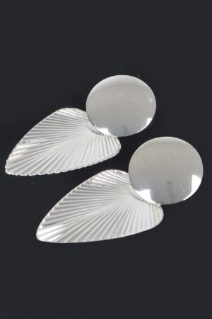Sculptural Polished Metal Drop Earrings – Elongated