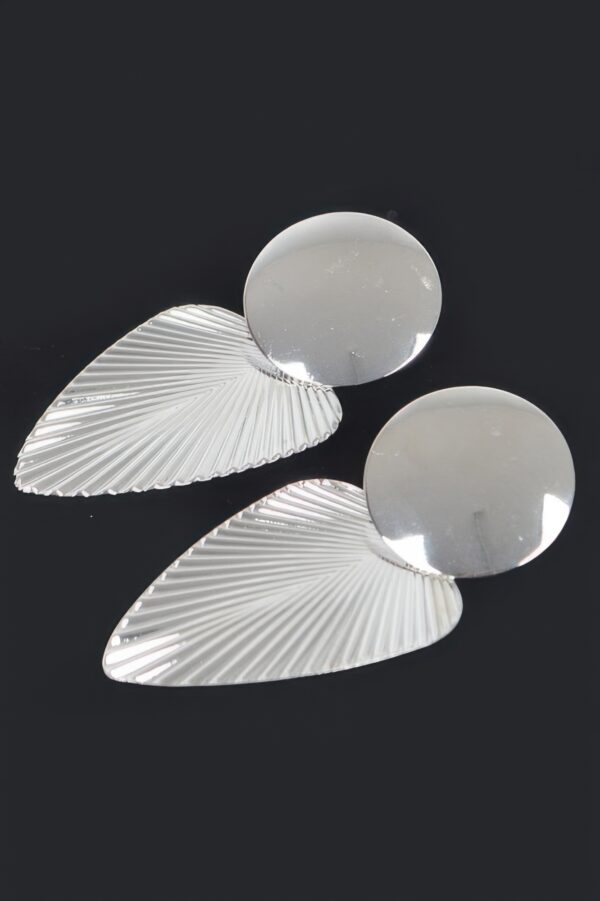 Sculptural Polished Metal Drop Earrings – Elongated