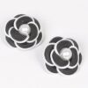 Faux Pearl Flower Stud Earrings – Polished Metallic Bloom
