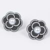 Acrylic Flower Earrings with Faux Pearl Center