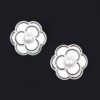 Acrylic Flower Earrings with Faux Pearl Center