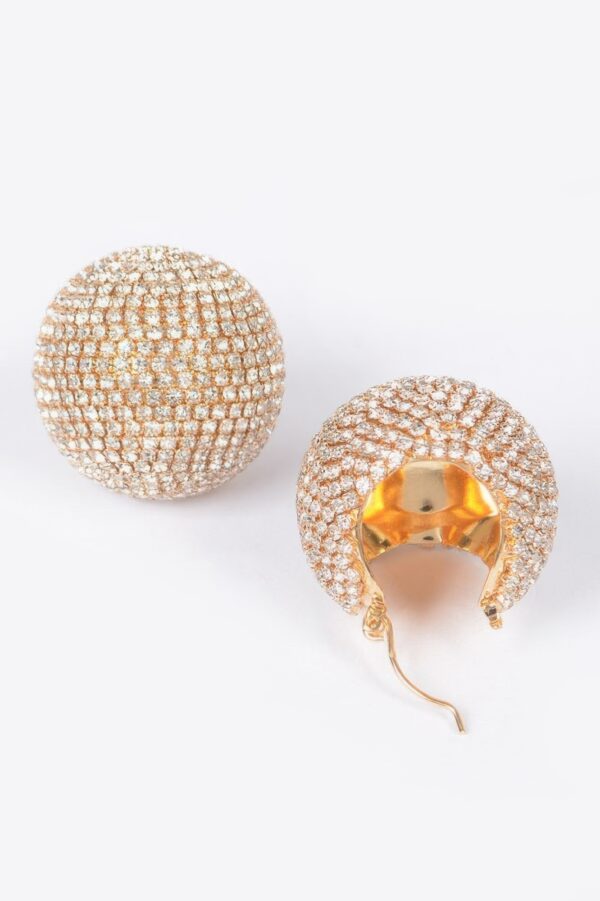 Round Rhinestone Stud Earrings – Crystal Finish