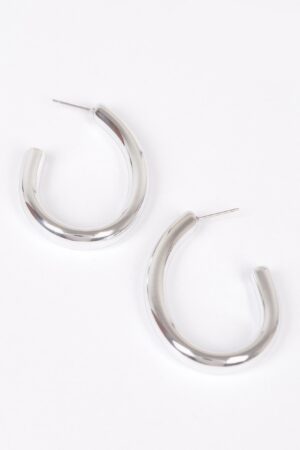 Lightweight CCB Hoop Earrings – Polished Metallic