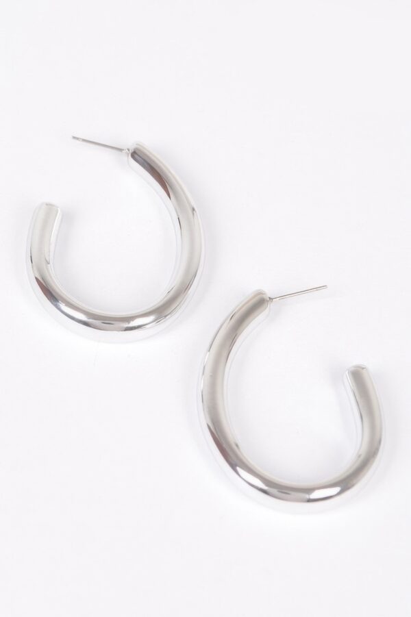 Lightweight CCB Hoop Earrings – Polished Metallic