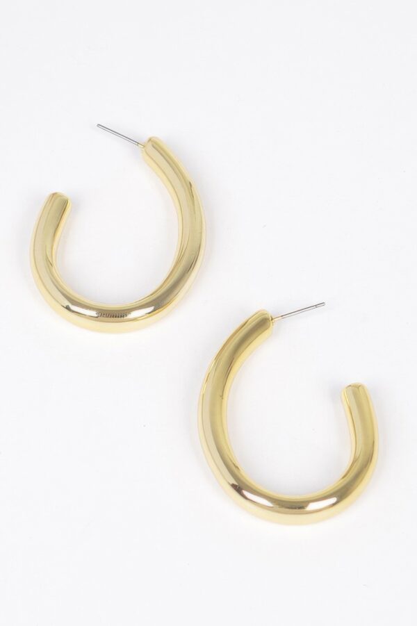 Lightweight CCB Hoop Earrings – Polished Metallic