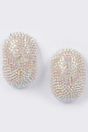 Rhinestone Drop Earrings – Polished Metal Sparkle