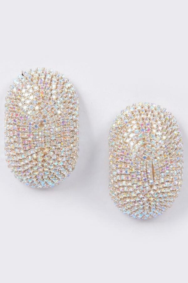 Rhinestone Drop Earrings – Polished Metal Sparkle